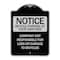 Signmission Bicycle Parking at Your Own Risk Company Not Responsible for Loss or Damage to Bicycle, BS-1824 A-DES-BS-1824-24323 - alternate 1